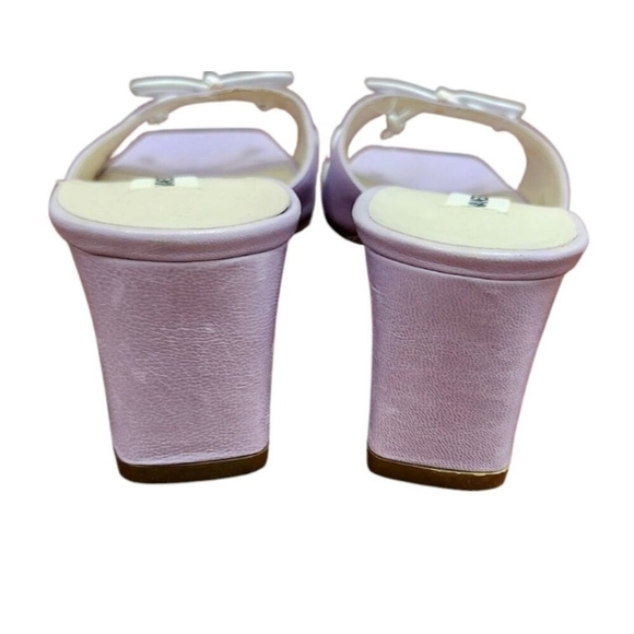 Vanessa Noel leather Block Heel Slides/Mules Size EU 37.5/US 7 - Picture 8 of 11